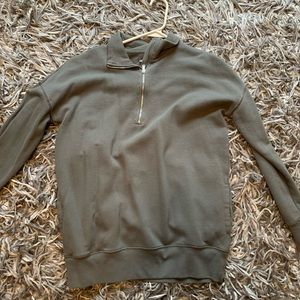 Aerie quarter zip sweatshirt green